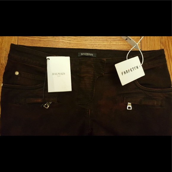 SOLD !!!! Balmain Rare Limited Edition Moto Jeans - Picture 7 of 9